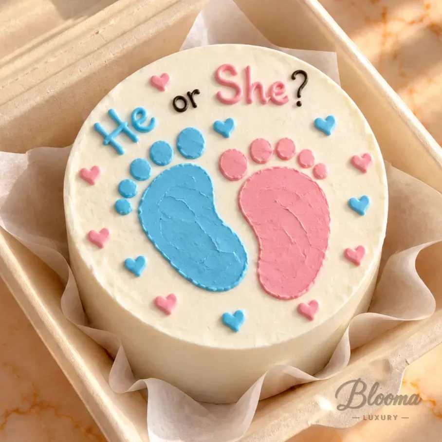 Gender Reveal Bento - 1 - Mini Small Cake For 1 Or 2 Persons.