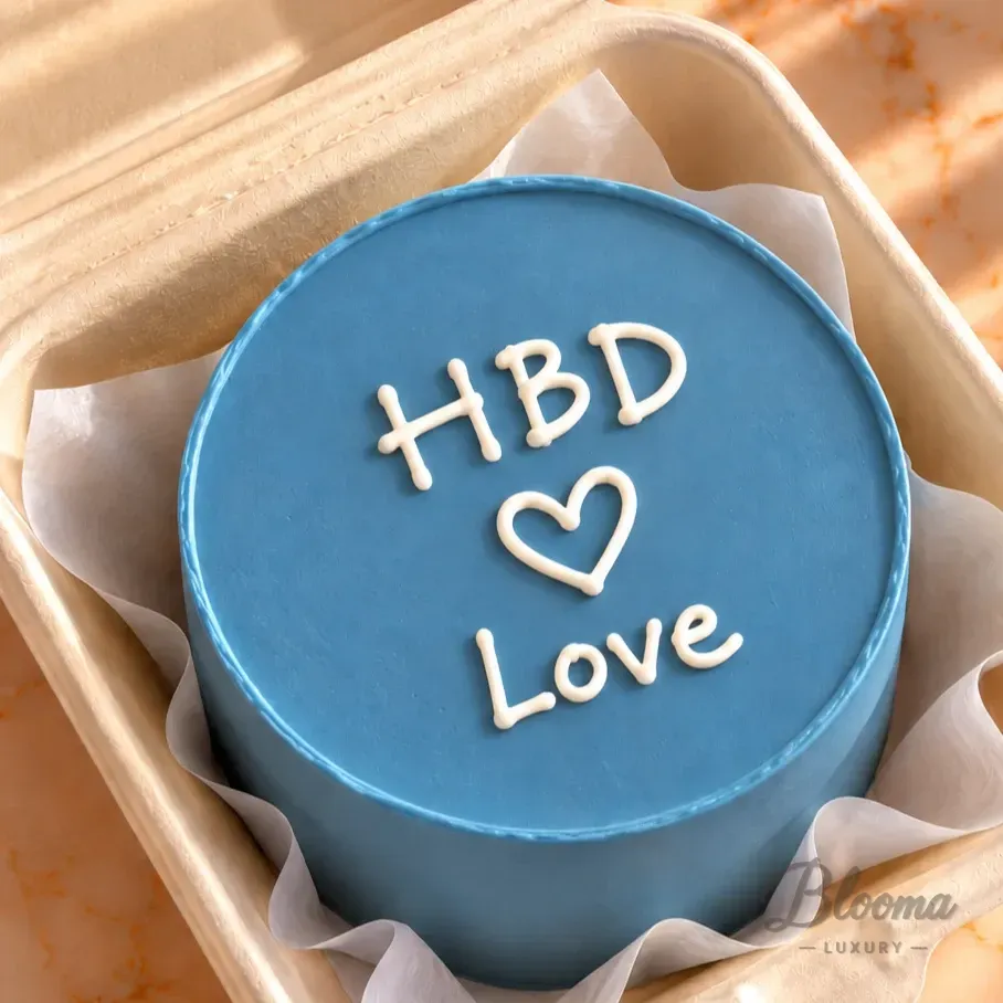 Happy Birthday - Blue Heart Bento Mini Cake – Serves 1–2-Bento - 18