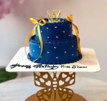 Mini 2-Tier Crown Cake – Ocean Blue Majesty