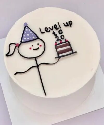 Level Up Cutie Comic Birthday Cake (6/4)