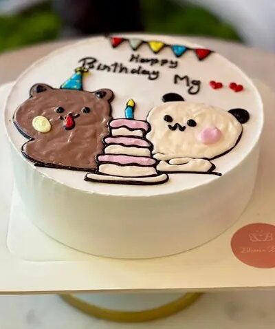 Dudu And BuBu Flat Birthday Cake